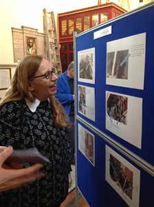 Parishioner looking at display boards